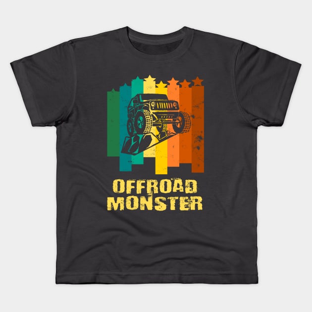 Offroad Monster Jeep gift Kids T-Shirt by Lomitasu
